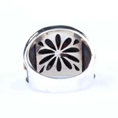 925 Ayar Gümüş Oniks Taşlı Tuğra Sembolü Erkek Yüzük thumbnail 4