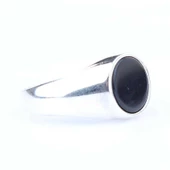 925 Ayar Gümüş Oniks Alyans Erkek Yüzük thumbnail 4