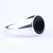 925 Ayar Gümüş Oniks Alyans Erkek Yüzük thumbnail 6