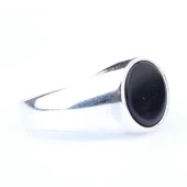 925 Ayar Gümüş Oniks Alyans Erkek Yüzük thumbnail 5