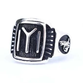 925 Ayar Gümüş KAYI Boyu ve Osmanlı Tuğralı Erkek Yüzük thumbnail 4