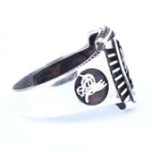 925 Ayar Gümüş Selçuklu Kartalı ve Osmanlı Tuğralı Erkek Yüzük thumbnail 2