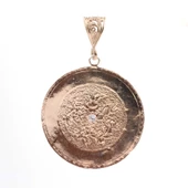 925 Ayar Gümüş Çiçekler Madalyon Kolye Ucu thumbnail 2