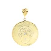 925 Ayar Gümüş Desenli Madalyon Kolye Ucu thumbnail 8