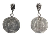 925 Ayar Gümüş İskender Kafası Madalyon Kolye Ucu thumbnail 1