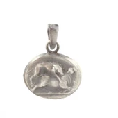 925 Ayar Gümüş Hayvan Figürlü Madalyon Kolye Ucu thumbnail 1
