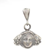 925 Ayar Gümüş Medussa Figürlü Madalyon Kolye Ucu - 1