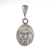 925 Ayar Gümüş Yüz Figürlü Madalyon Kolye Ucu thumbnail 1