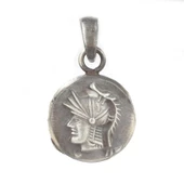 925 Ayar Gümüş Roma Askeri Figür Madalyon Kolye Ucu thumbnail 1