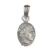 925 Ayar Gümüş Sezar Desenli Madalyon Kolye Ucu thumbnail 6