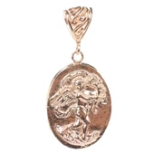 925 Ayar Gümüş Melek Figürlü Madalyon Kolye Ucu thumbnail 1