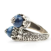 925 Ayar Gümüş Lapis Taşlı Çapraz Yüzük thumbnail 3