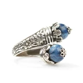 925 Ayar Gümüş Lapis Taşlı Çapraz Yüzük thumbnail 1