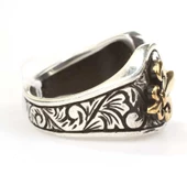 925 Ayar Gümüş ve Bronz Karışımı Osmanlı Motifli Erkek Yüzüğü thumbnail 4