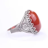 925 Ayar Gümüş Akik Taşlı Erkek Yüzüğü thumbnail 3