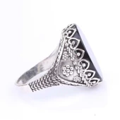 925 Ayar Gümüş Siyah Oniks Taşlı Erkek Yüzüğü thumbnail 5