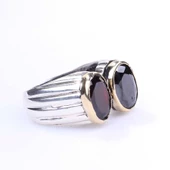 925 Ayar Gümüş Garnet Taşlı Unisex Yüzük thumbnail 1