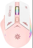 Blic Bwm1 Pembe RGB Şarjlı Kablosuz 1600DPI Işıklı Kablosuz Mouse - 2