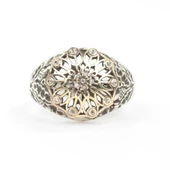 925 Ayar Gümüş Antik Tasarım Taşlı Yüzük thumbnail 5