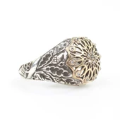 925 Ayar Gümüş Antik Tasarım Taşlı Yüzük thumbnail 3