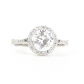 925 Ayar Gümüş 1,7 Carat Tektaş Yüzük thumbnail 3