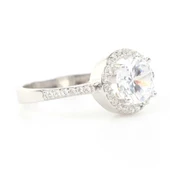 925 Ayar Gümüş 1,7 Carat Tektaş Yüzük thumbnail 7