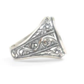 Gümüş Yuvarlak Desenli Kalemkar Erkek Yüzüğü thumbnail 4