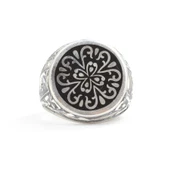 Gümüş Yuvarlak Desenli Kalemkar Erkek Yüzüğü thumbnail 1