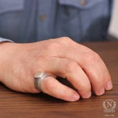 925 Ayar Gümüş Mat Şövalye Yüzük thumbnail 8