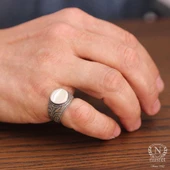 925 Ayar Gümüş Mat Şövalye Yüzük thumbnail 1