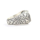 925 Ayar Gümüş Mat Şövalye Yüzük thumbnail 4