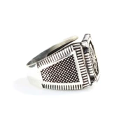 925 Ayar Gümüş Kare Osmanlı Arması Erkek Yüzük thumbnail 3