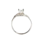 925 Ayar Gümüş Tektaş Yanı Taşlı 1,10 crt Görünümlü Yüzük thumbnail 3