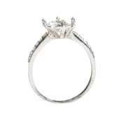 925 Ayar Gümüş Tektaş Yanı Taşlı 1,32 crt Görünümlü Yüzük thumbnail 6