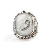 925 Ayar Gümüş Kartal Vav Ay yıldızlı Dönen Erkek Yüzük thumbnail 3