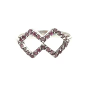 925 Ayar Gümüş Çift Dörtgen Tasarım Yüzük thumbnail 2