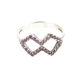 925 Ayar Gümüş Çift Dörtgen Tasarım Yüzük thumbnail 3