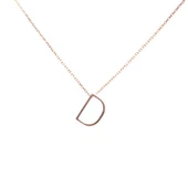 925 Ayar Gümüş 3 Boyutlu D Harfi Kolye thumbnail 3