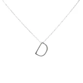 925 Ayar Gümüş 3 Boyutlu D Harfi Kolye thumbnail 2