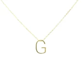 925 Ayar Gümüş 3 Boyutlu G Harfi Kolye thumbnail 3