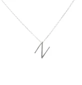 925 Ayar Gümüş 3 Boyutlu N Harfi Kolye thumbnail 1