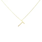 925 Ayar Gümüş 3 Boyutlu T Harfi Kolye thumbnail 3