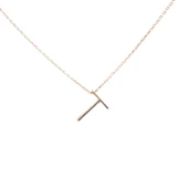 925 Ayar Gümüş 3 Boyutlu T Harfi Kolye thumbnail 2