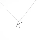 925 Ayar Gümüş 3 Boyutlu K Harfi Kolye thumbnail 1