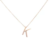 925 Ayar Gümüş 3 Boyutlu K Harfi Kolye thumbnail 3