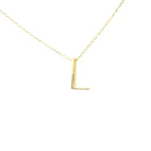 925 Ayar Gümüş 3 Boyutlu L Harfi Kolye thumbnail 3