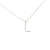 925 Ayar Gümüş 3 Boyutlu L Harfi Kolye thumbnail 1