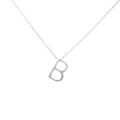 925 Ayar Gümüş 3 Boyutlu B Harfi Kolye thumbnail 1