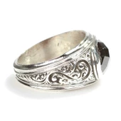 925 Ayar Gümüş Oval Oniks Taşlı Fasetli Erkek Yüzük thumbnail 3