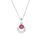 925 Ayar Gümüş Nişane Tasarım Yakut Taşlı Kolye - 5